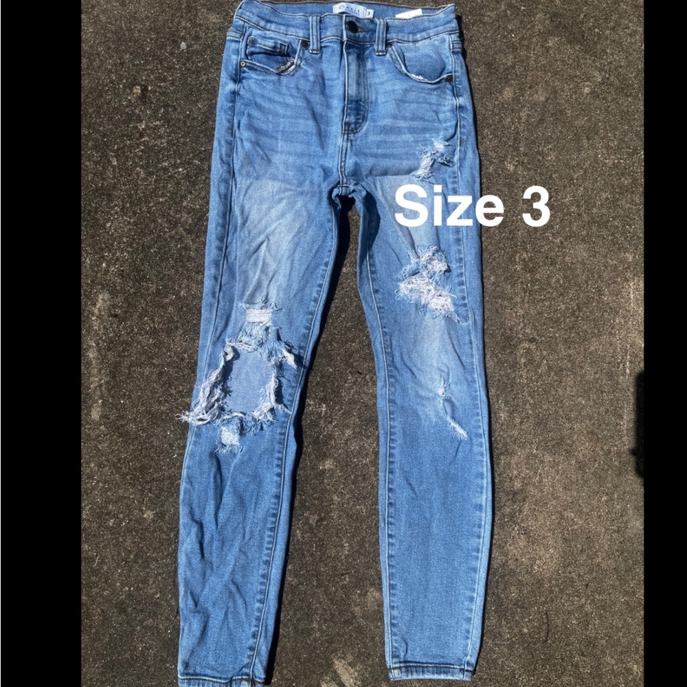 Oasis Light Blue Ripped Skinny Jeans